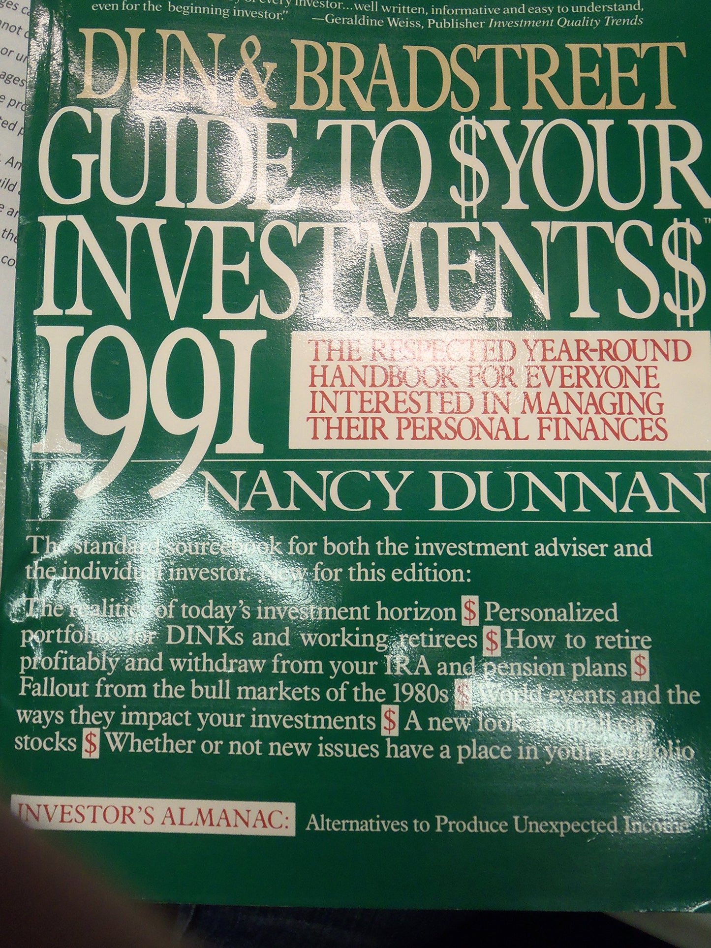Dun and Bradstreet Guide to Your Investments 1991