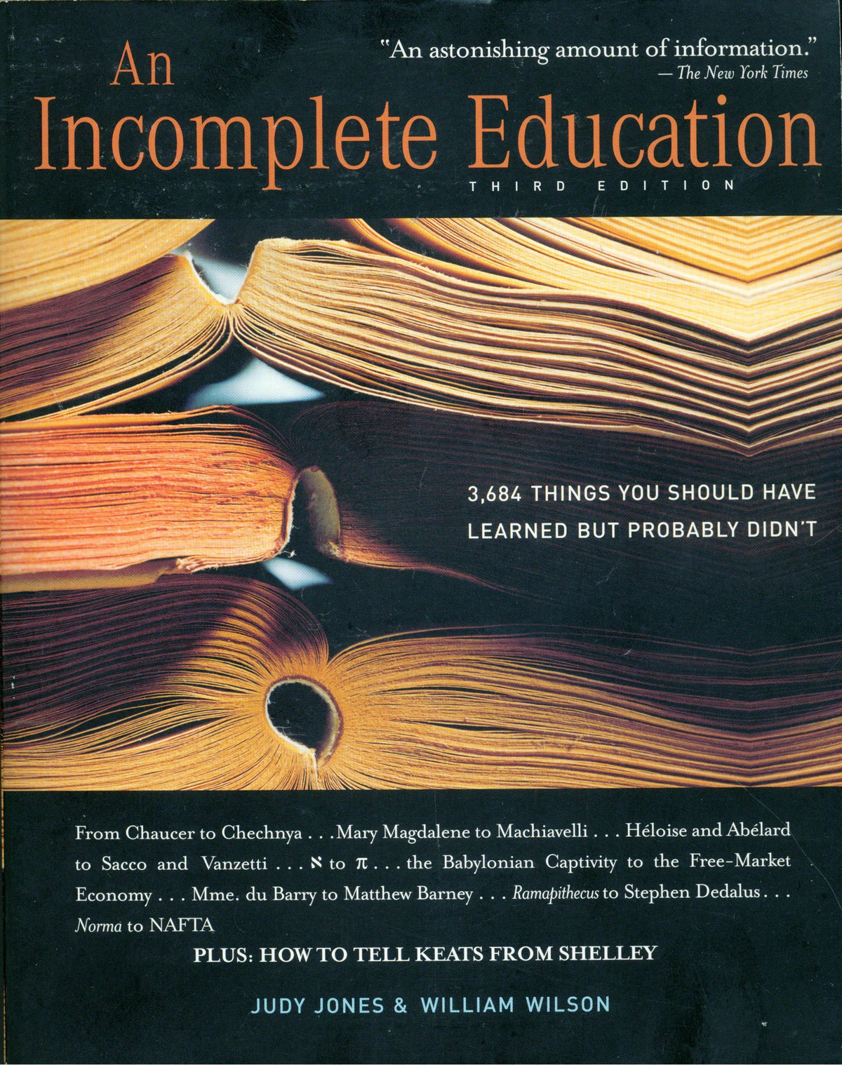 An Incomplete Education: 3,684 Things You Should Have Learned But Probably Didn't