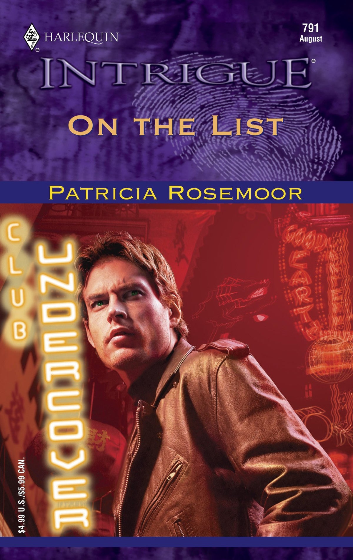 On The List (Harlequin Intrigue No 791) (Club Undercover)