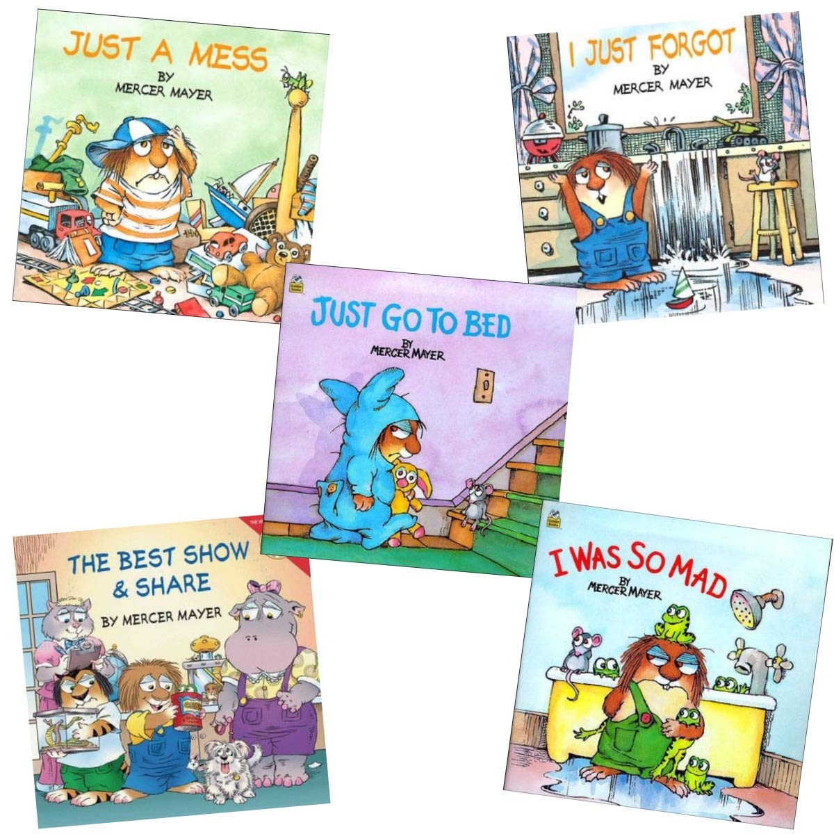 Little Critter Set of 5 Paperbacks Includes I Was so Mad, I Just Forgot, Just Go to Bed, Just a Mess, & the Best Show & Share