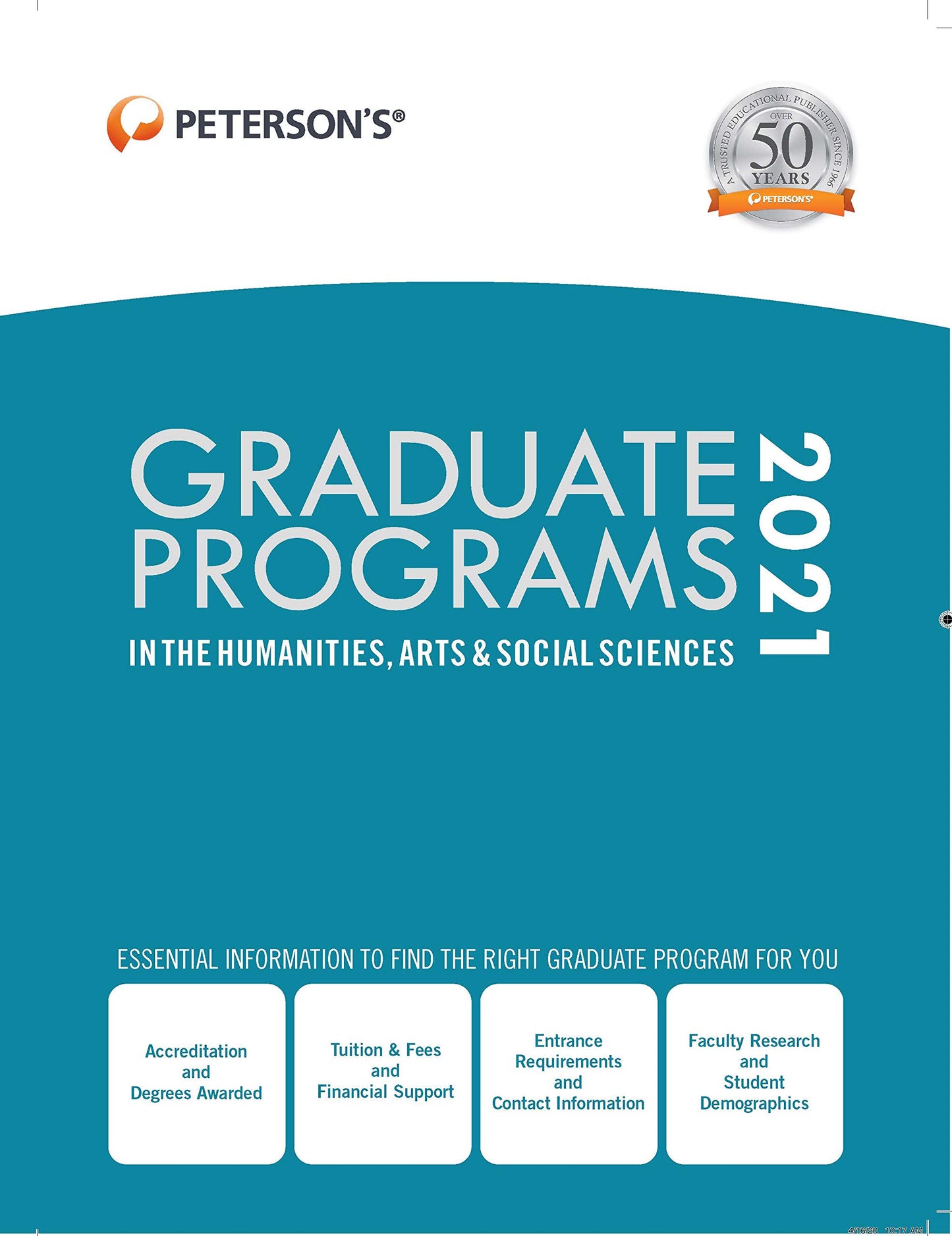 Graduate Programs in the Humanities, Arts & Social Sciences 2021 (Peterson's Graduate Programs in the Humanities, Arts & Social Sciences)