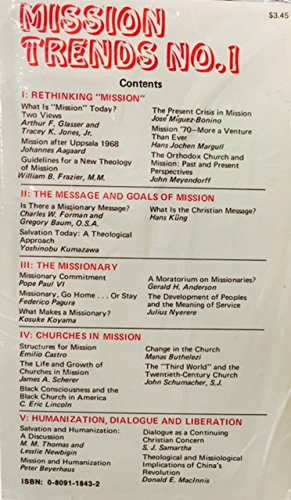 Mission Trends No. 1: Crucial Issues in Mission Today