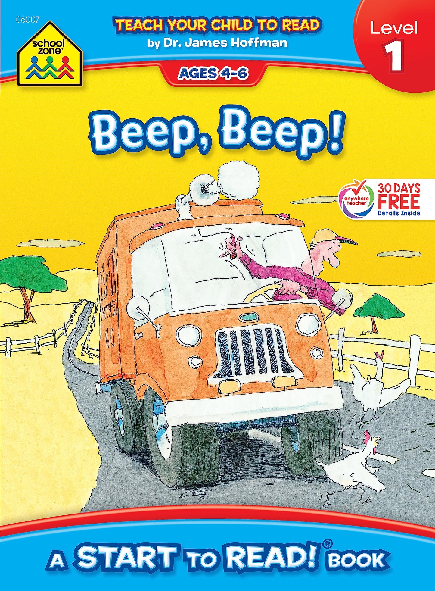 School Zone - Beep, Beep!, Start to Read!® Book Level 1 - Ages 4 to 6, Rhyming, Early Reading, Vocabulary, Simple Sentence Structure, Picture Clues, and More (School Zone Start to Read!® Book Series)