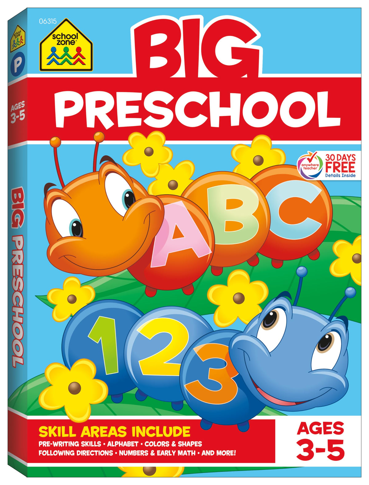 School Zone - Big Preschool Workbook - 320 Pages, Ages 3 to 5, Colors, Shapes, Numbers, Early Math, Alphabet, Pre-Writing, Phonics, Following Directions, and More (School Zone Big Workbook Series)