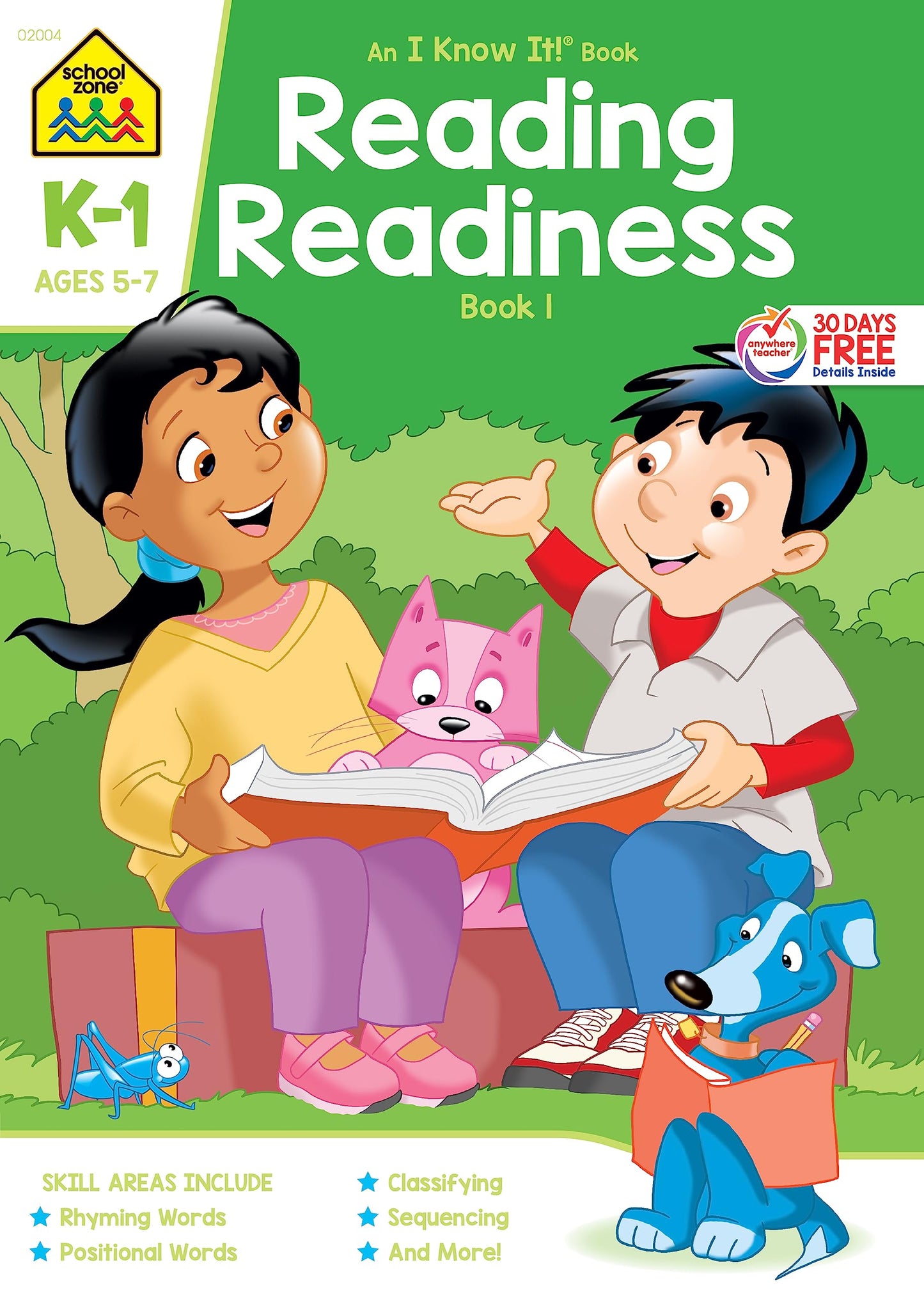 School Zone - Reading Readiness Book 1 Workbook - 32 Pages, Ages 5 to 6, Kindergarten, 1st grade, Alphabetical Order, Rhyming, Comparing, Sequencing, ... Know It!® Workbook Series) (I Know It Books)