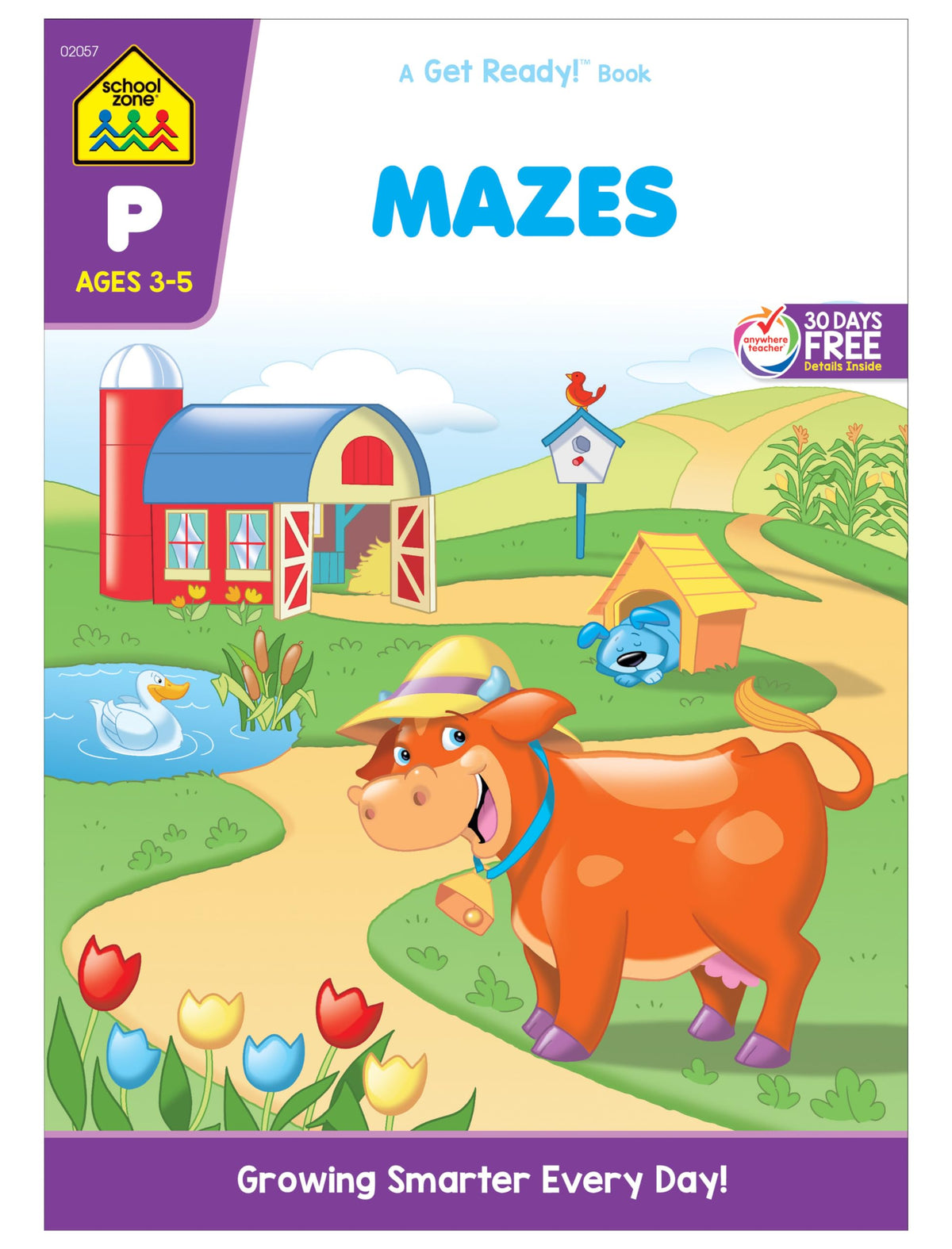 School Zone - Mazes Workbook - 32 Pages, Ages 3 to 5, Preschool, Kindergarten, Maze Puzzles, Wide Paths, Colorful Pictures, Problem-Solving, and More (School Zone Get Ready! Book Series)