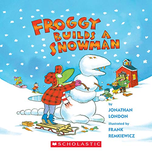 Froggy builds a snowman