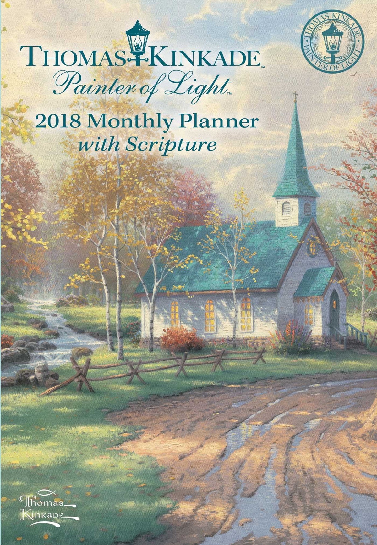 Thomas Kinkade Painter of Light with Scripture 2018 Monthly Pocket Planner Calen