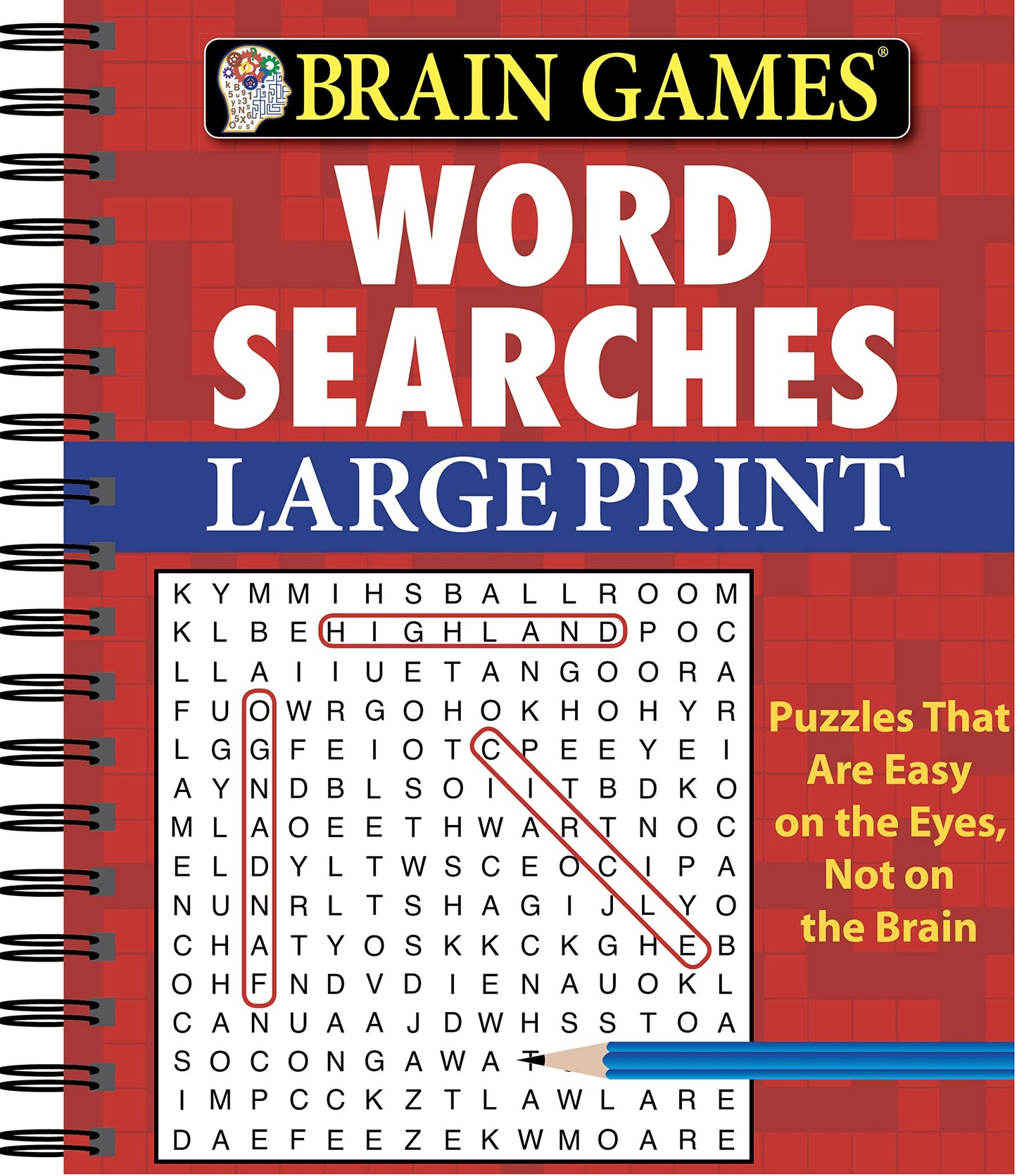 Brain Games - Word Searches - Large Print: Easy on the Eyes, Not on the Brain | Puzzles Progress from Simple to Challenging | Gift for Adults & Seniors (Brain Games Large Print)