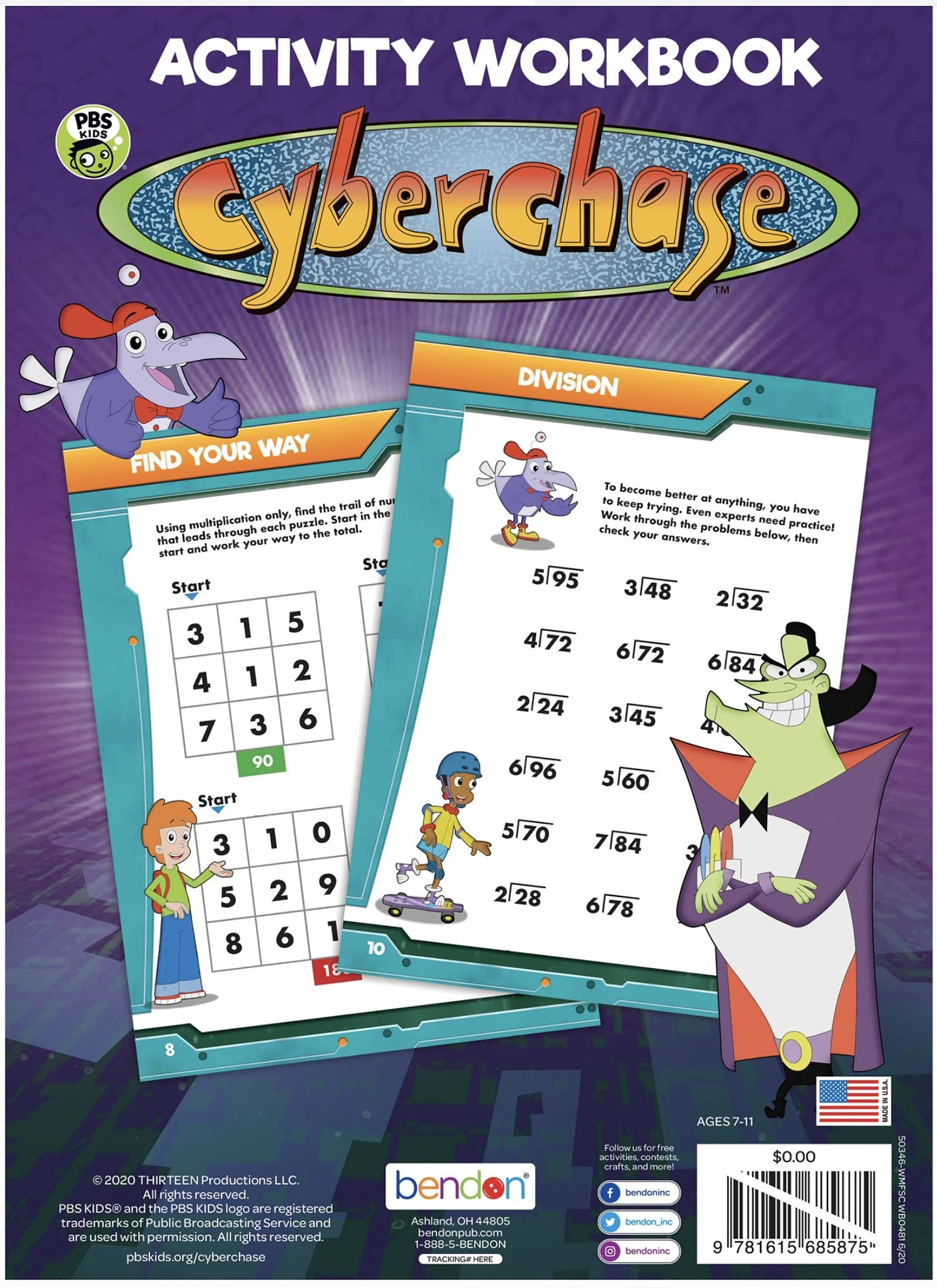 PBS Kids Cyberchase Activity Workbook for Ages 7-11 Includes Rewards Stickers