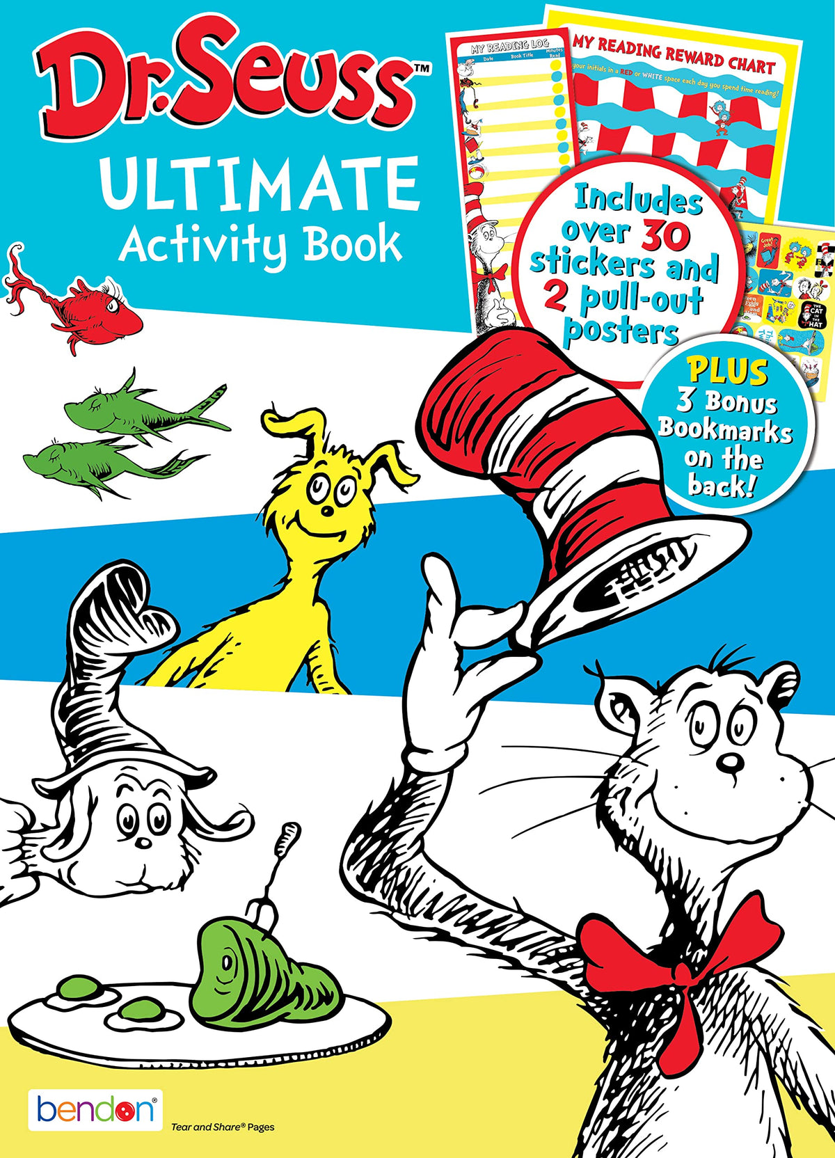 Bendon Dr. Seuss Cat in The Hat 32 Page Ultimate Coloring and Activity Book with Stickers and a Poster 52981