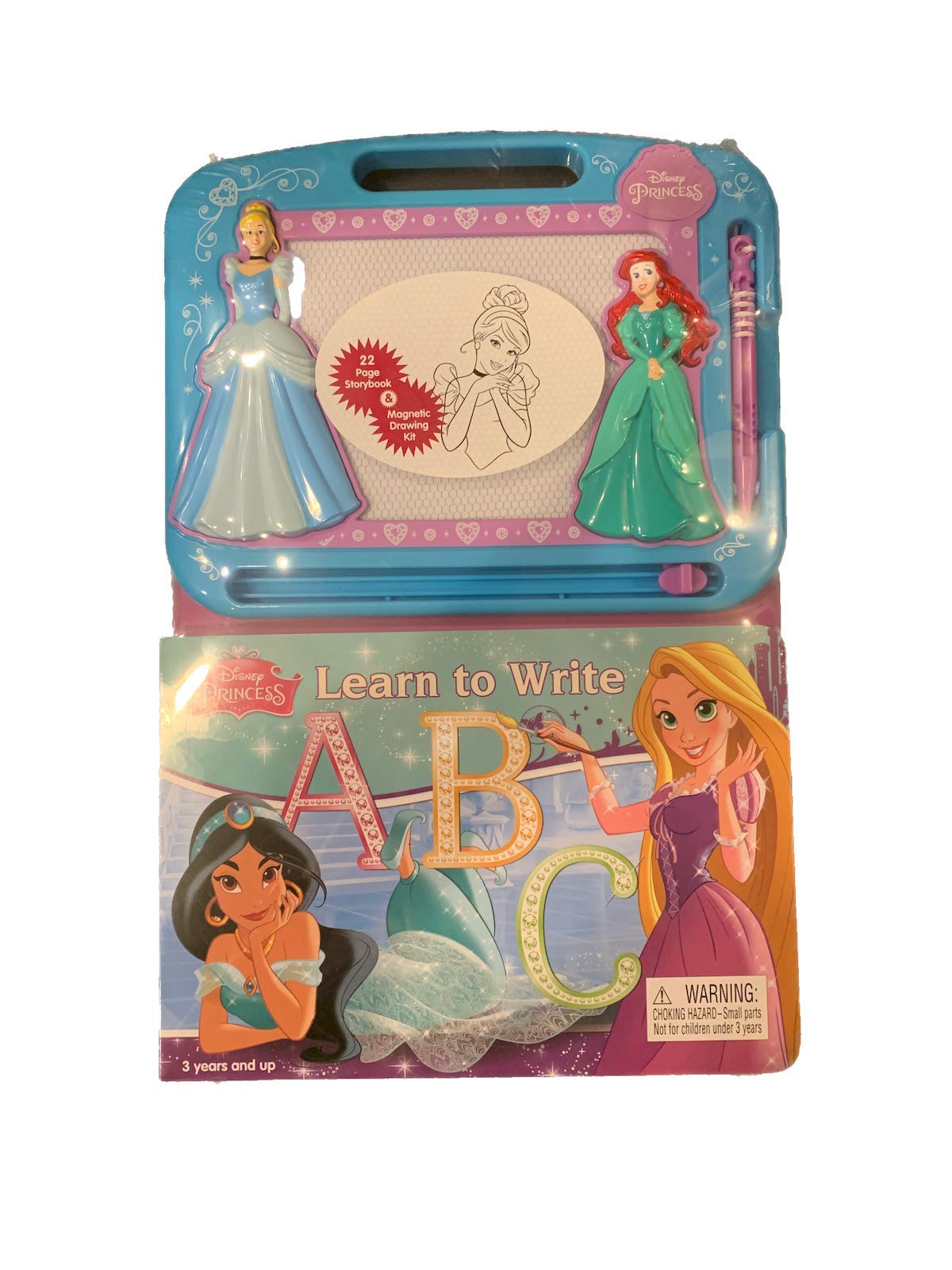 Disney Learning Etch Magnetic Board and Book Combo w/ 22 Page Story Book & Magnetic Drawing Kit, 3 Years and Up, Its Easy and Fun Princess Learn to Write