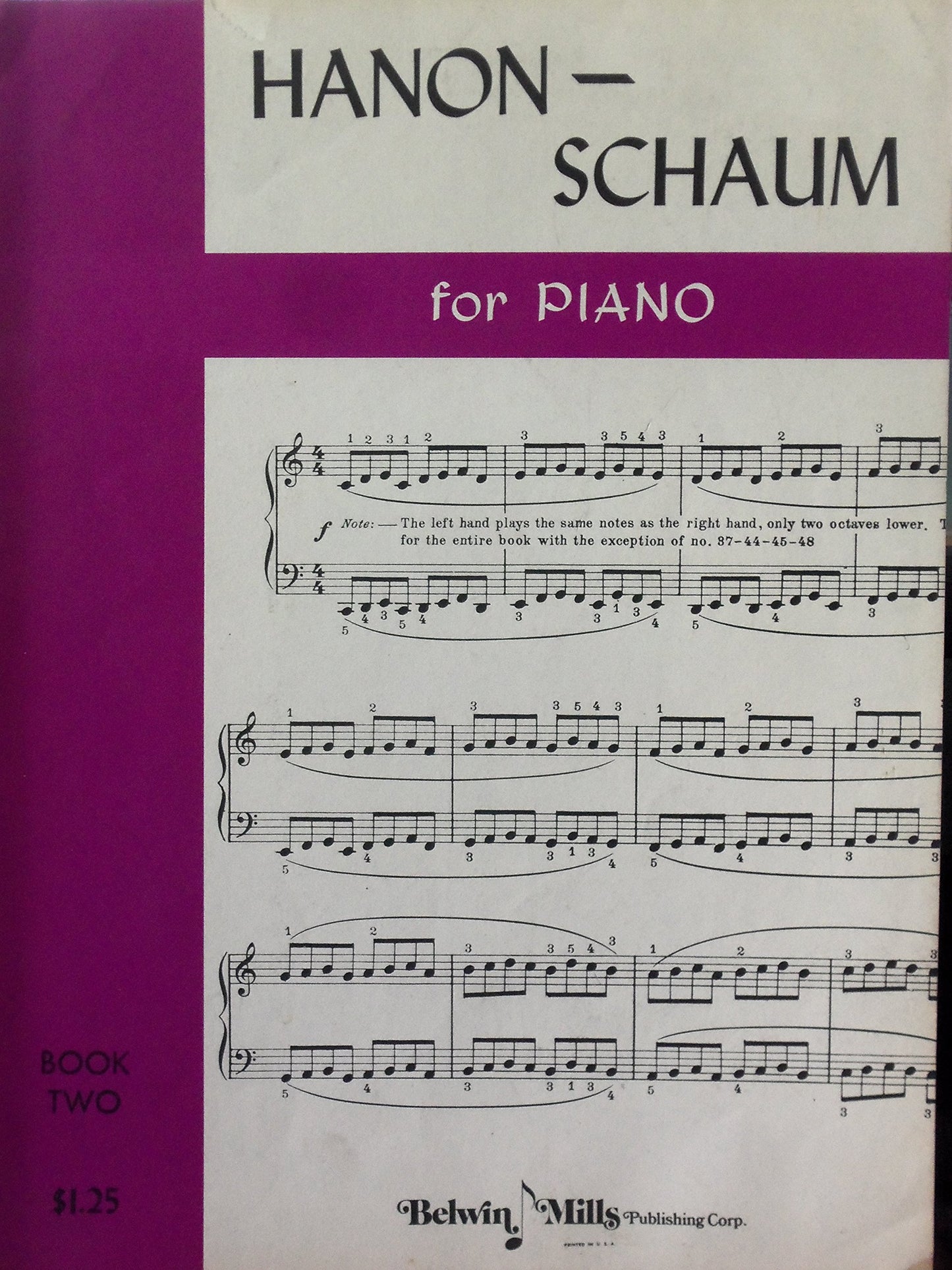 Hanon Schaum for Piano Book Two