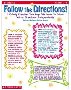 FOLLOW THE DIRECTIONS! GR. 3-6