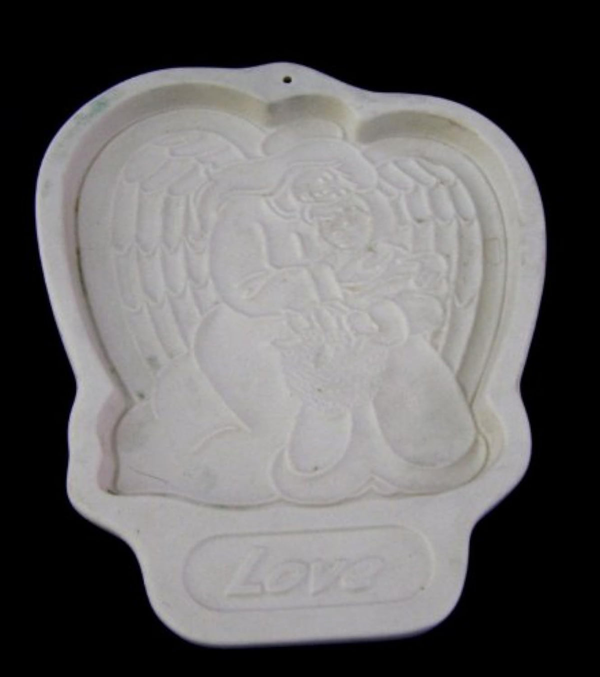 Longaberger Pottery Cookie Mold: 1995 Angel Series - Love