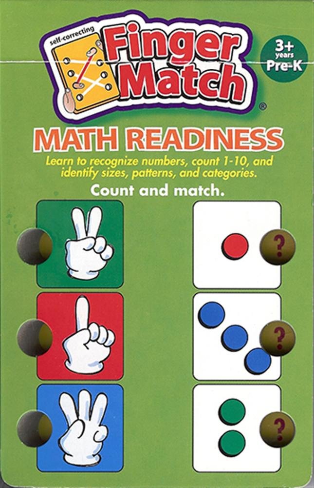 LEARNING WRAP-UPS SELF-CORRECTING Finger Match Math Readiness - Pre-K Numbers and Counting Book Green