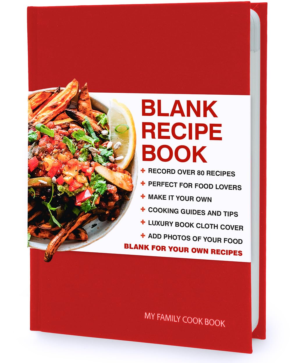 Suck UK Family Cookbook - Blank Recipe Book to Write In Your Own Recipes DIY Cooking Journal with Binders & Tables, Store Personal Food Photos Ideal Gift for Culinary Lovers Hard Cover 230 Pages - Red