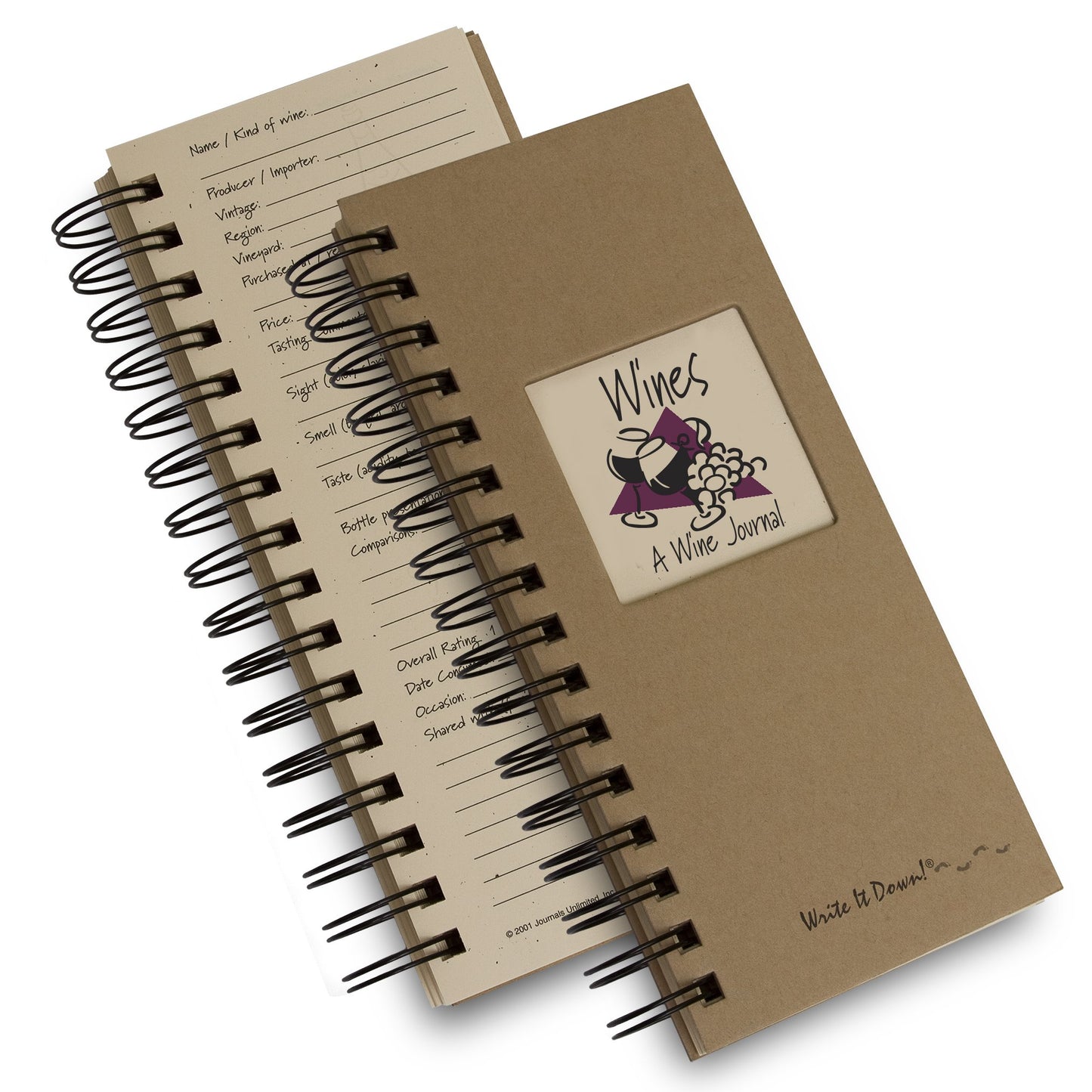 Wine, A Wine Journal - MID Size Natural Kraft Brown (guided format to record all of your wine experiences)
