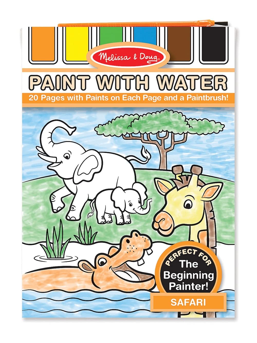 MELISSA & DOUG Paint With Water Safari, 1 EA