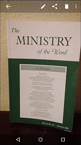 The Ministry of the Word -- The Jubilee