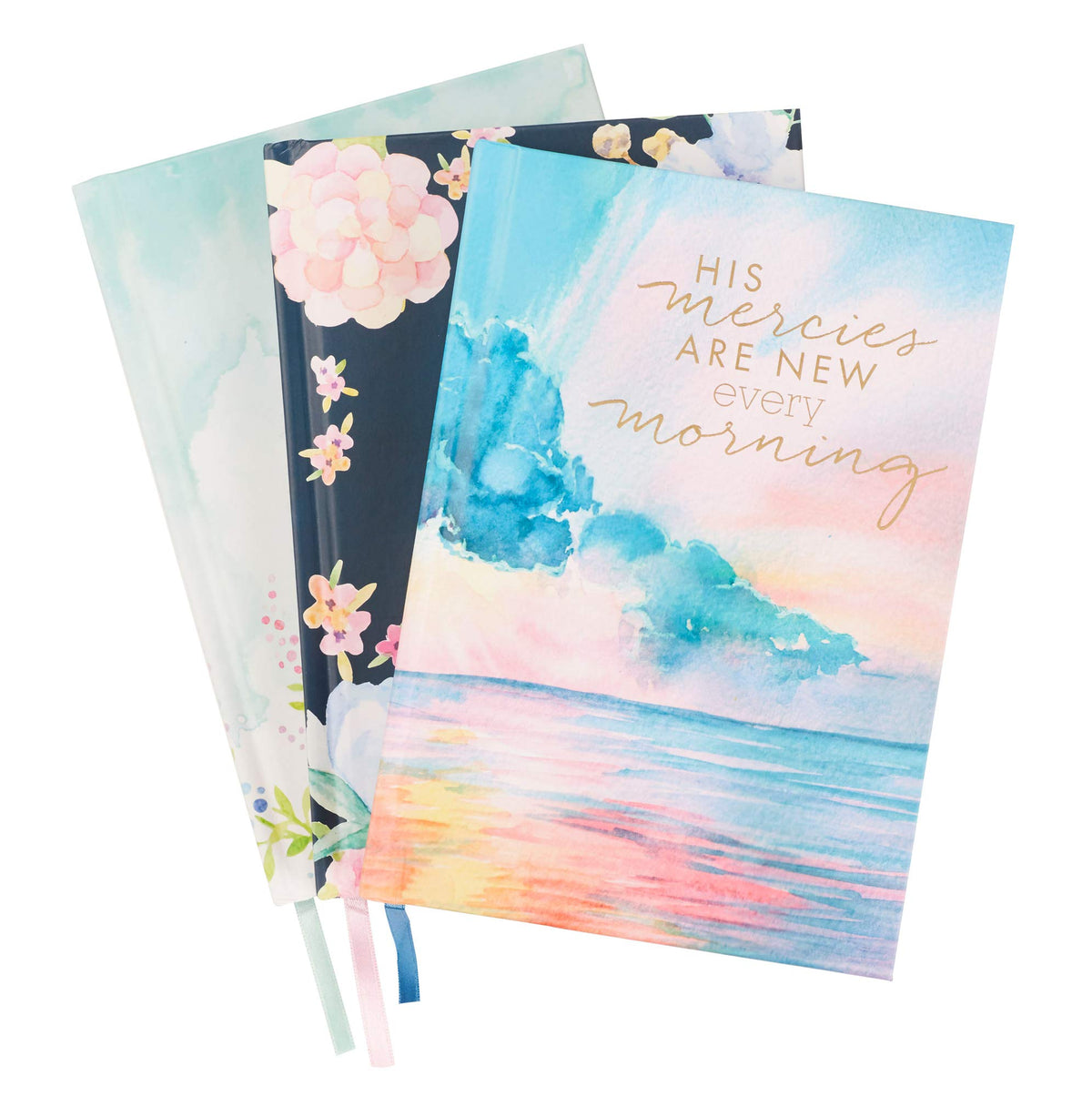 C.R. Gibson "It Is Well With My Soul," "Be Still," and "His Mercies" Hardcover Journal Notebooks for Women, Set of 3, 6" x 8.5"