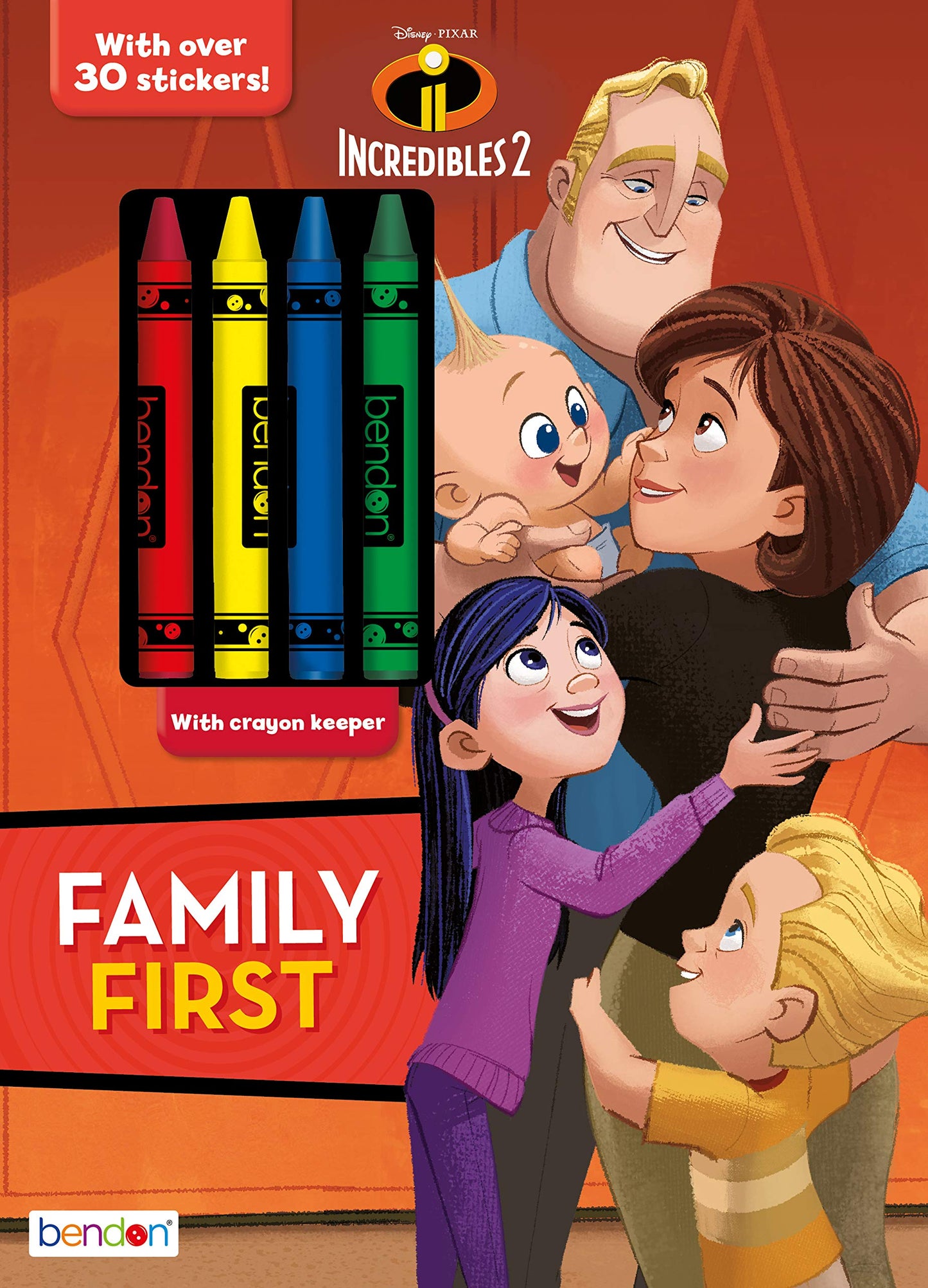 Incredibles Bendon 43250 2 Coloring & Activity Book with Crayons, Multicolor