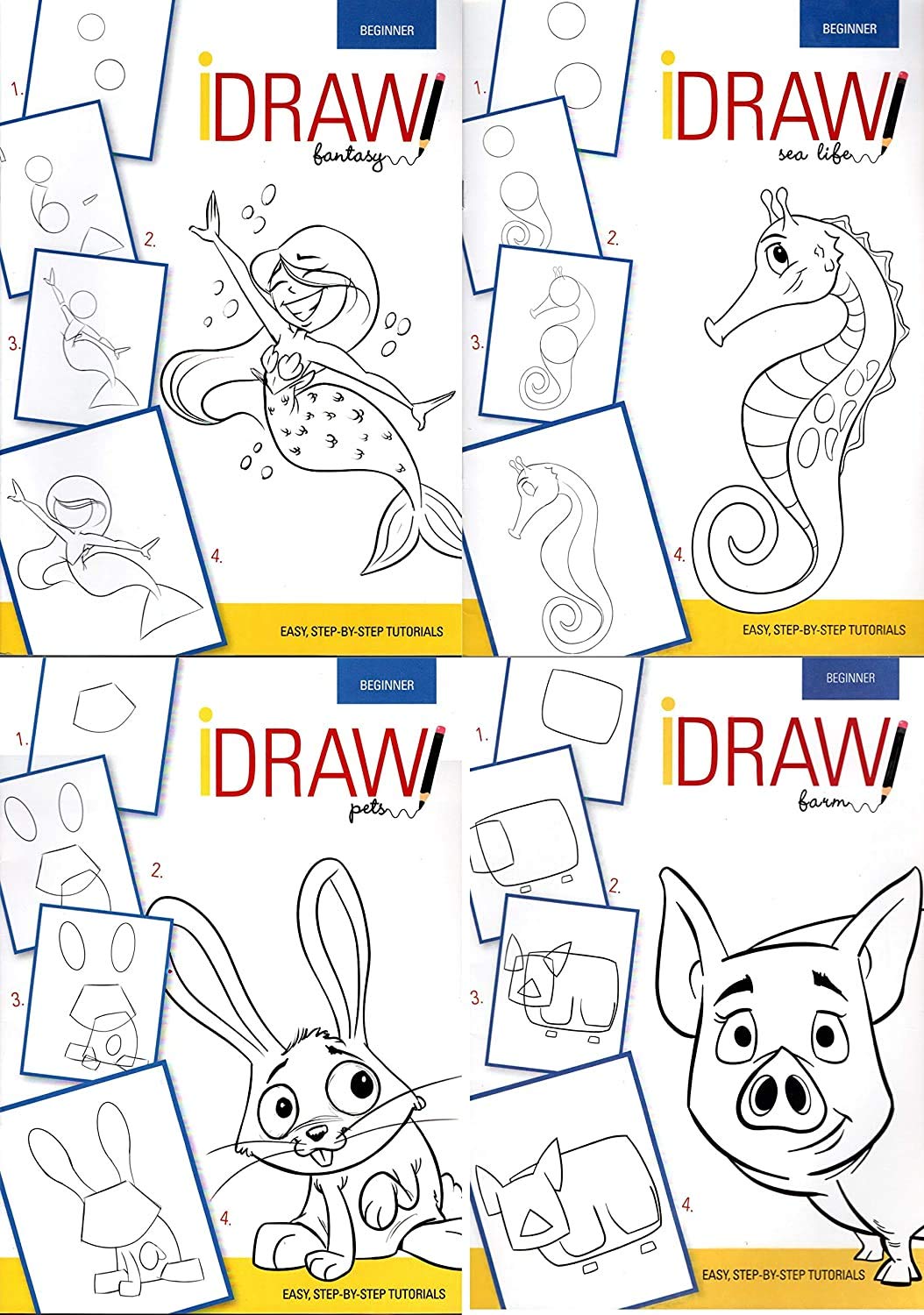 iDraw Beginner Level 4 Book Tutorial - Fantasy, Sea Life, Farm, and Pets