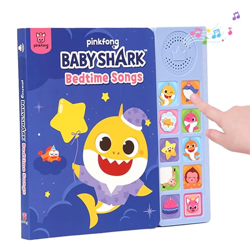 Baby Shark Bedtime Songs 10 Button Sound Book | Children's Musical Sound Book | Interactive Learning Book for Toddlers 1-3 | Educational Storybook | Baby Shark Gift for Kids