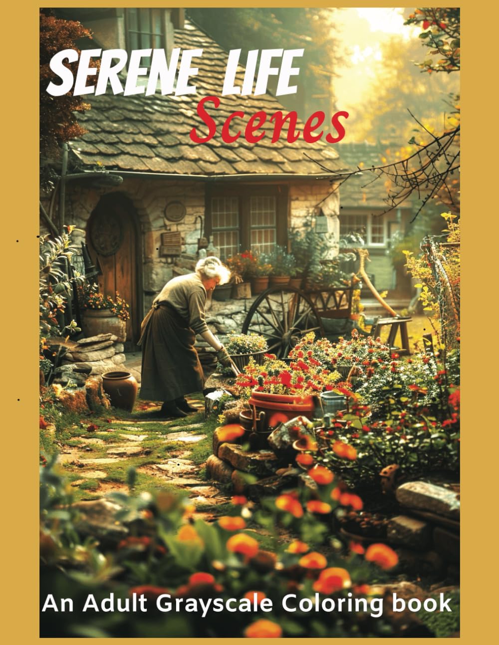 Serene Life Scenes An adult grayscale coloring book to relieve anxiety and depressio: Stress and Anxiety Relief, Rural Life, Rustic Places, Men and ... in Calm Activities (Relaxing Country Scenes)