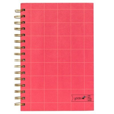 Yoobi153; Mini Spiral Notebook 1 Subject - Coral Coral Berry