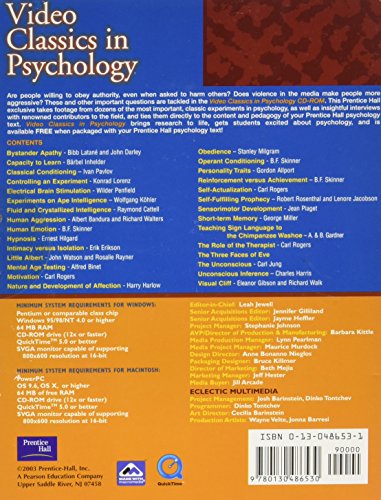 Video Classics in Psychology - Prentice Hall- Introductory Psychology