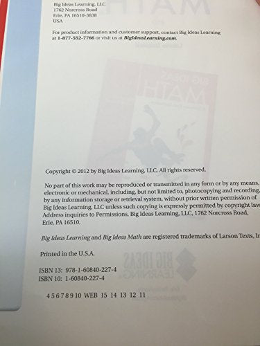 Big Ideas Math a Common Core Curriculum (Red)