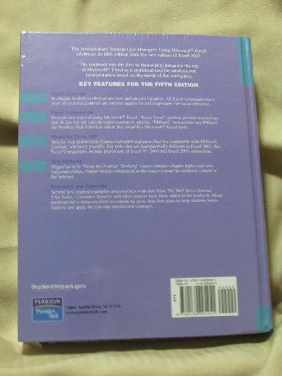 Statistics for Managers Using Microsoft Excel