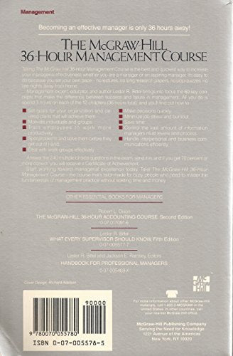 The McGraw-Hill 36-Hour Management Course