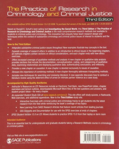 The Practice of Research in Criminology and Criminal Justice with SPSS Student Version 15.0