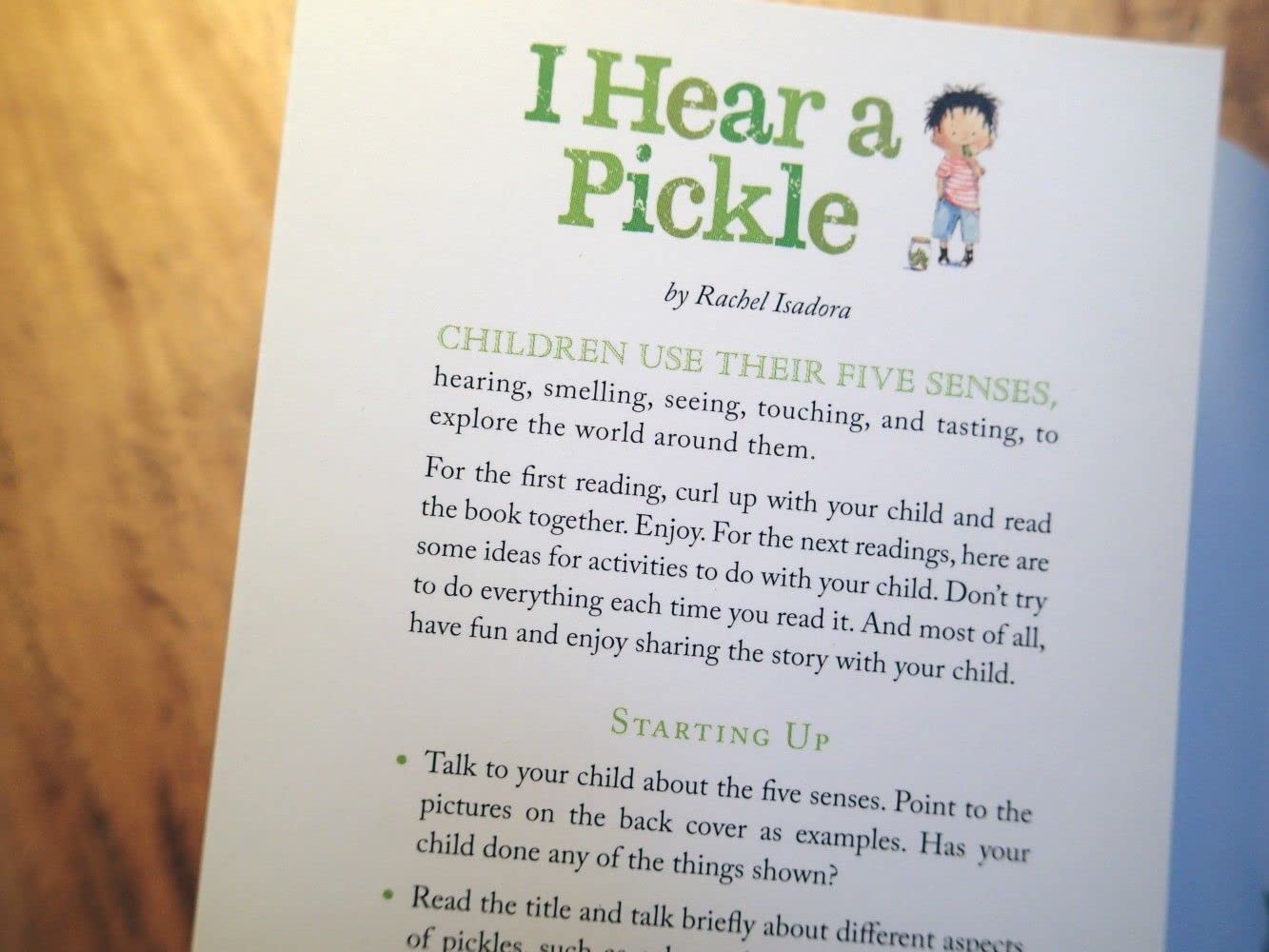 I Hear a Pickle (and Smell, See, Touch, and Taste It, Too!)