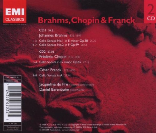 Brahms/Chopin/Franck: Cello Sonatas