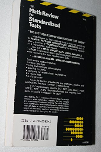 Math Review For Standardized Tests (Cliffs Test Prep) - 3011