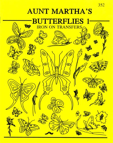 Aunt Martha's Iron-On Transfer Pattern Books-Butterflies