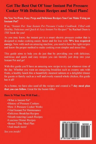 Instant Pot: Your Instant Pot Pressure Cooker Cookbook. Filled with Healthy, Delicious and Quick & Easy Instant Pot Recipes (Instant Pot Electrical Pressure Cooker)