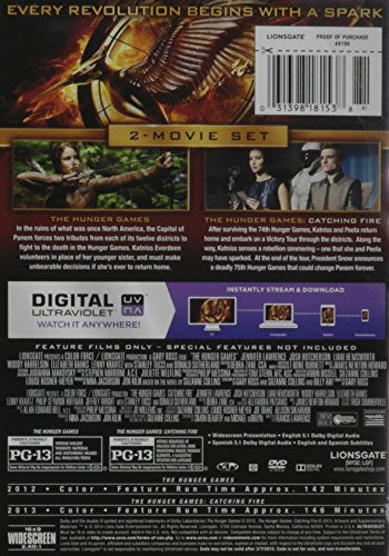 The HUNGER GAMES + CATCHING FIRE DVD+Digital Ultraviolet 2-Movie Set (Both Movies Together in 1 DVD Movie Set)