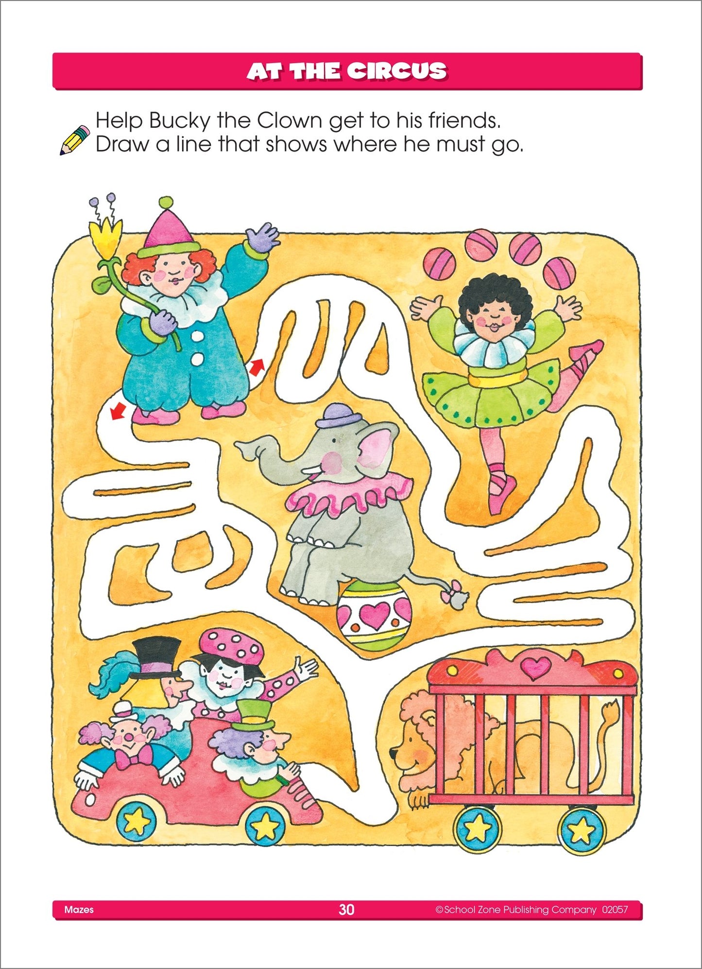 School Zone - Mazes Workbook - 32 Pages, Ages 3 to 5, Preschool, Kindergarten, Maze Puzzles, Wide Paths, Colorful Pictures, Problem-Solving, and More (School Zone Get Ready! Book Series)