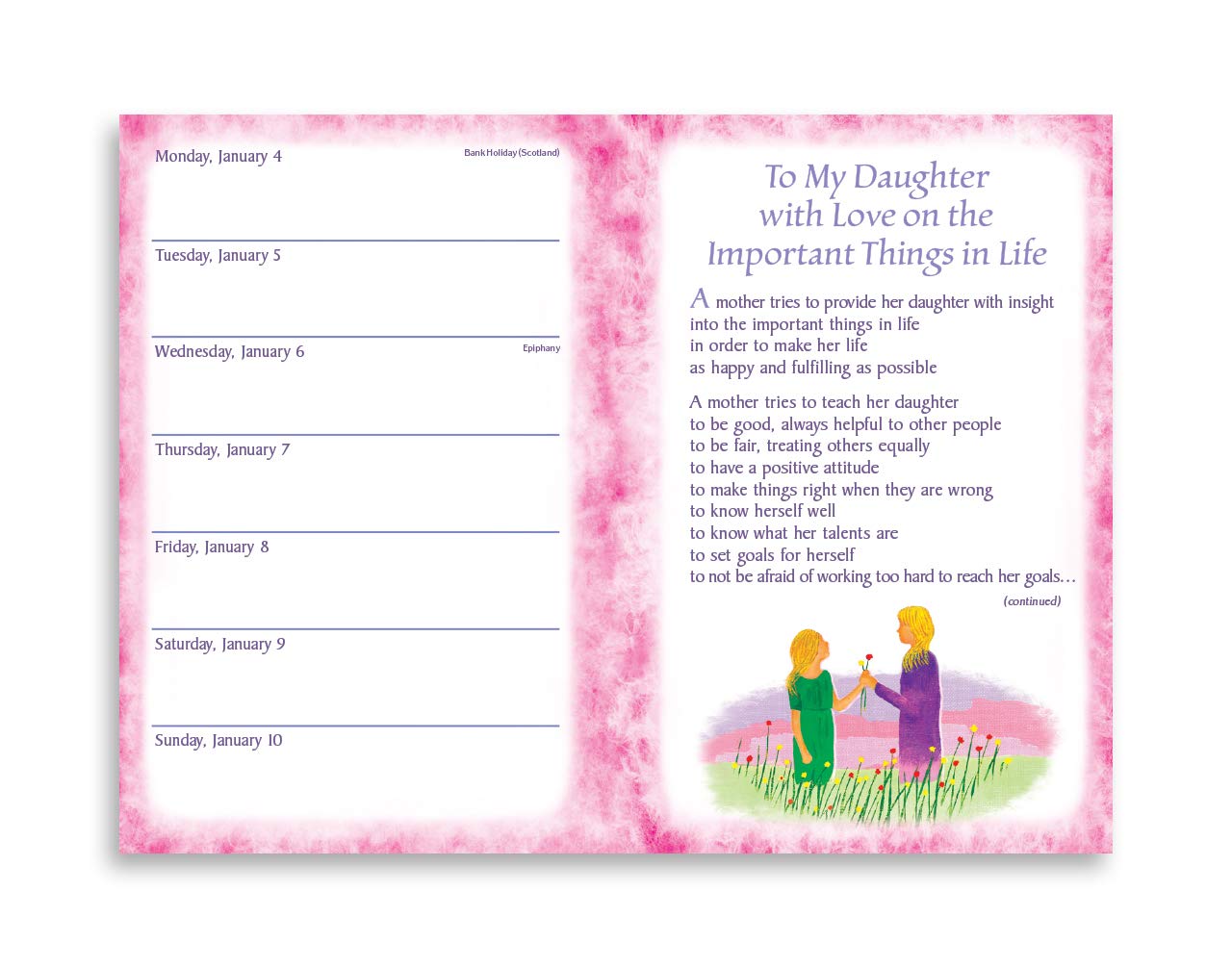 Blue Mountain Arts 2021 Weekly & Monthly Planner "To My Daughter, I Love You" 8 x 6 in. Spiral-Bound Illustrated Date Book Is a Great Gift for a Daughter, by Susan Polis Schutz