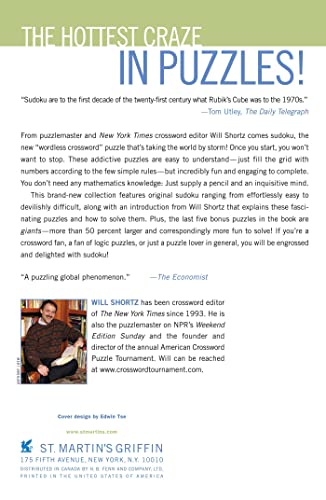 Sudoku Easy to Hard Presented by Will Shortz, Volume 3: 100 Wordless Crossword Puzzles