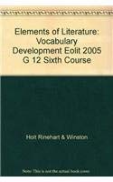 Elements of Literature Grade 12 Sixth Course Vocabulary Development: Elements of Literature