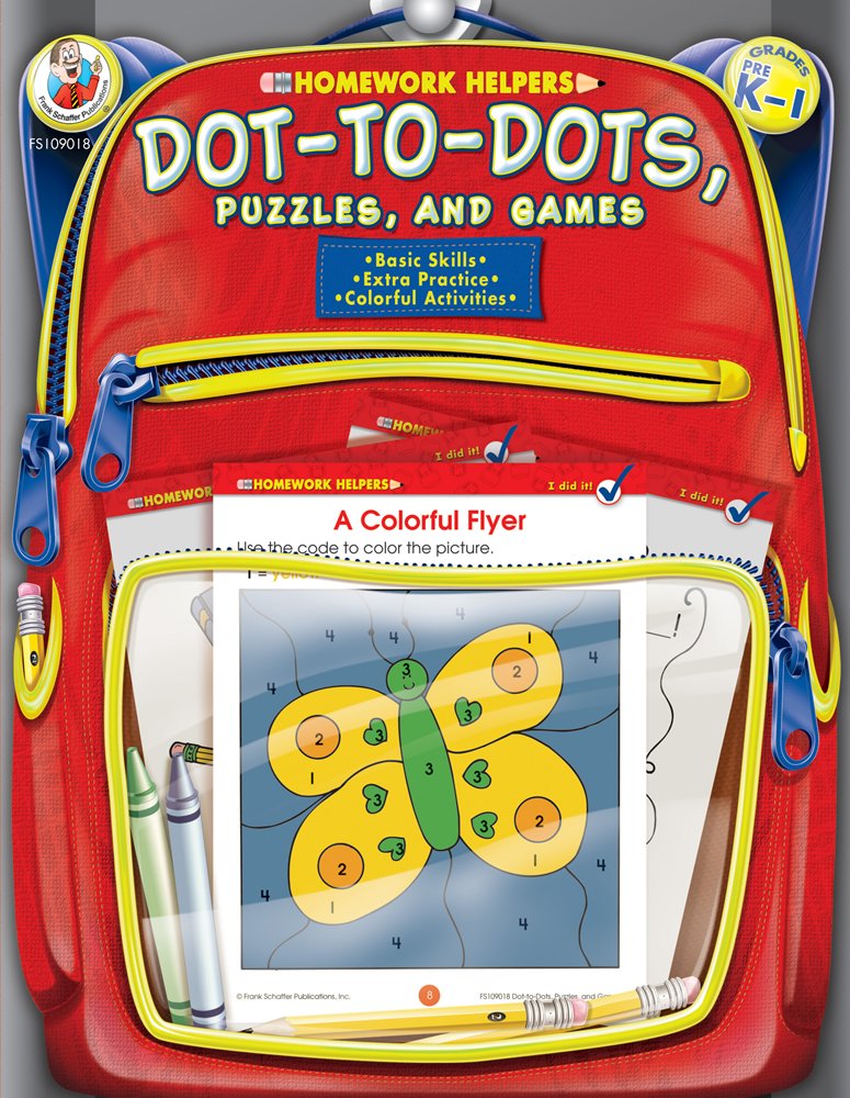 Dot-to-Dot, Puzzles, and Games, Grades PK - 1 (Homework Helper)