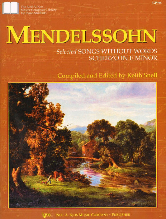 GP398 - Master Composer Library for Piano Students - Mendelssohn - Selected songs Without Words Scherzo In E Minor