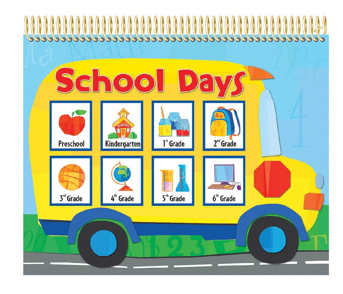 School Days School Memories Keepsake Album -- 8 pockets for storing treasured mementos --- space to attach school photos --- prompts to record details of each school year