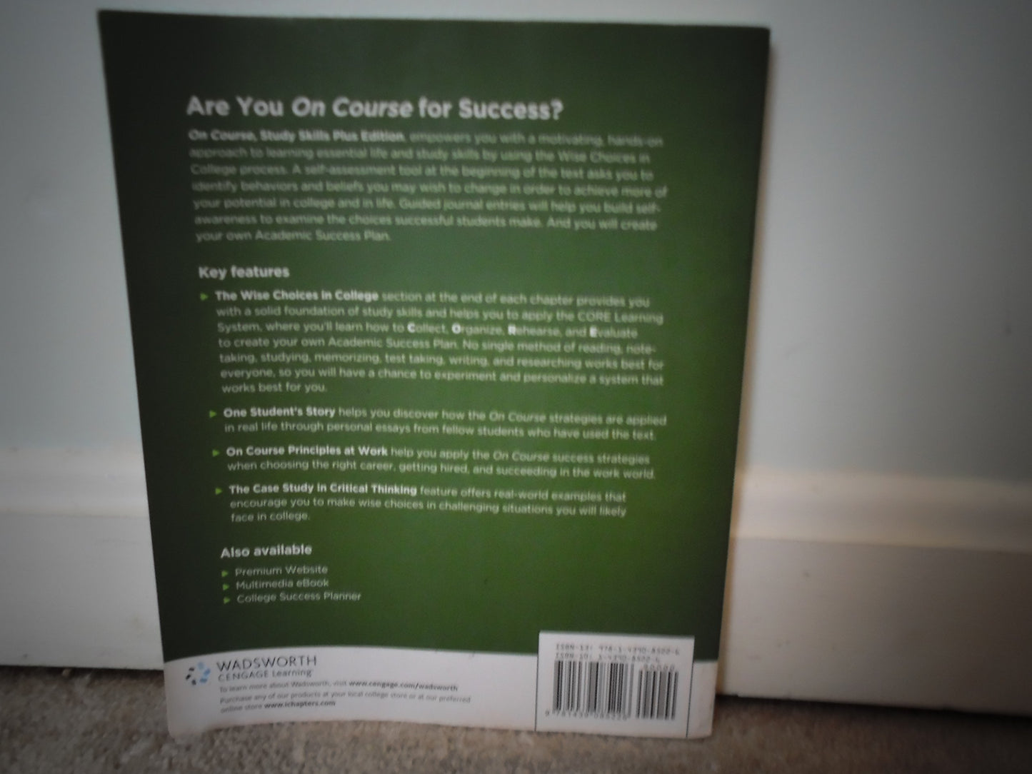 On Course, Study Skills Plus Edition (Textbook-specific CSFI)