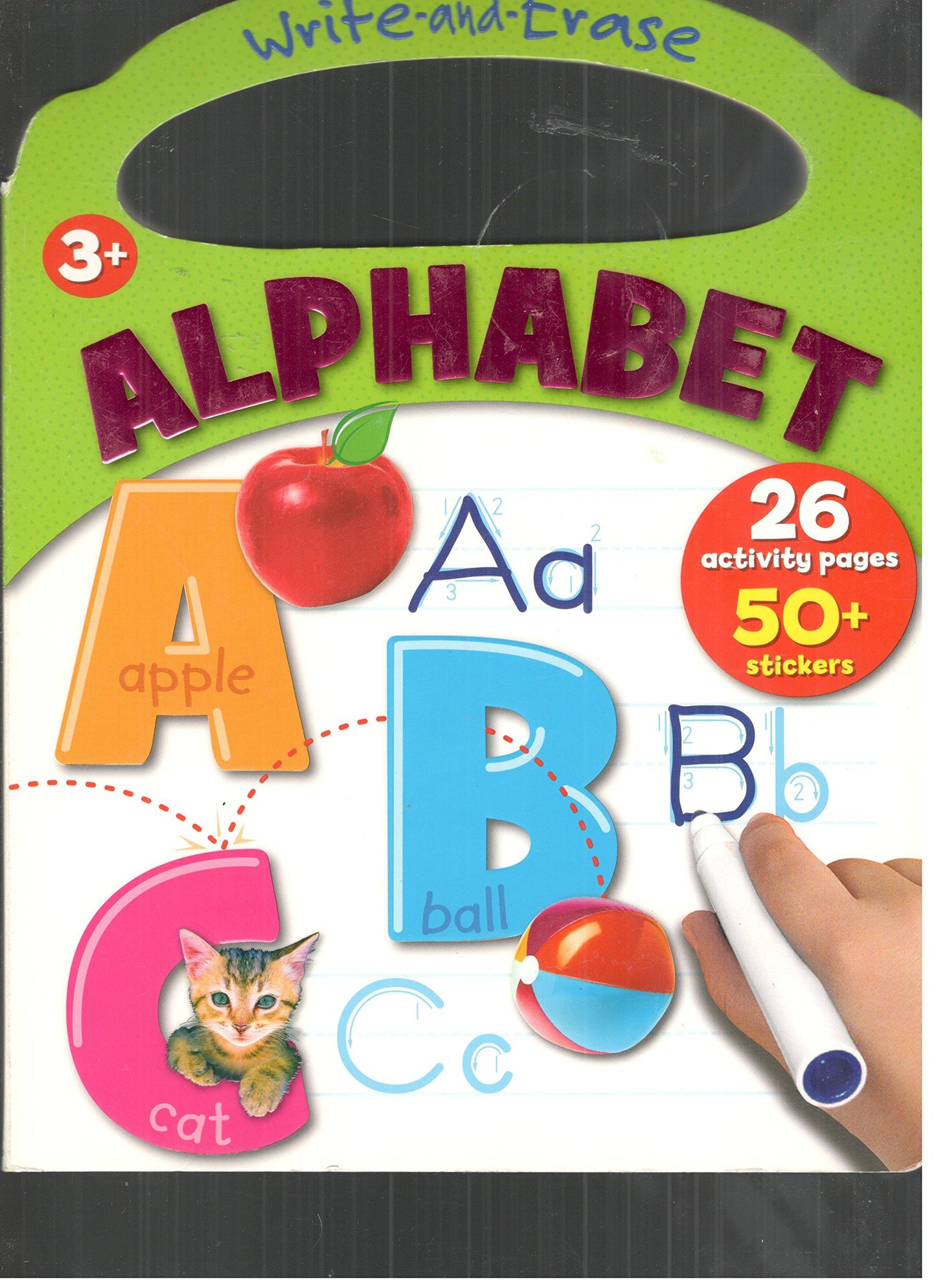 Write‑and‑Erase Alphabet: 26 activity pages, 50+ stickers.
